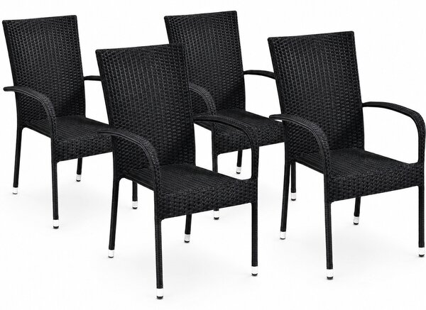 Paris kerti rattan székek szett, 4 db, 4 szék