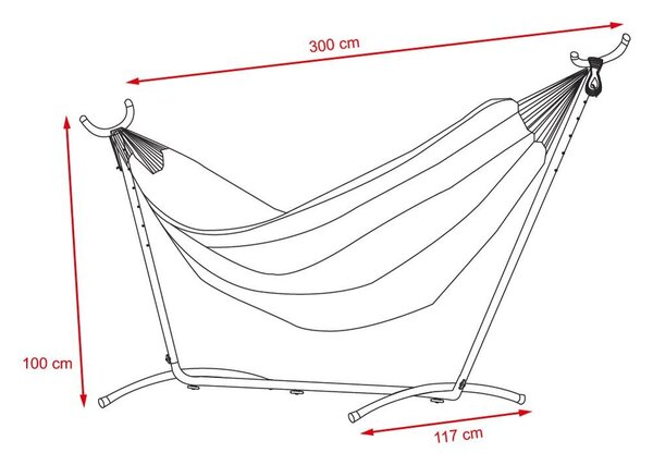 Avenberg Belinda pihenőfüggőágy, piros–fehér–sárga–türkiz