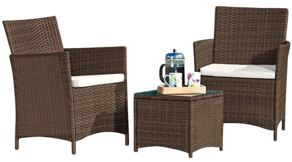 Avenberg Veneto rattan szett, barna/bézs