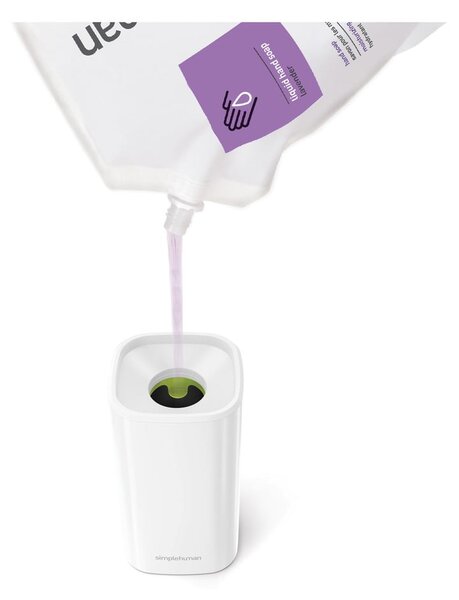 Fehér acél szappanadagoló 295 ml Pulse – simplehuman
