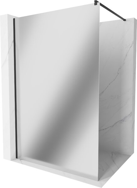 Mexen Kioto zuhanyparaván 70x200 cm 8 mm, fekete profil, üveg tükör hatású, 800-070-101-70-50