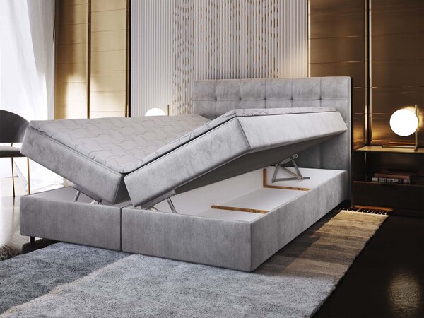 GLOS M ágyneműtartós boxspring ágy 140x200 - szürke