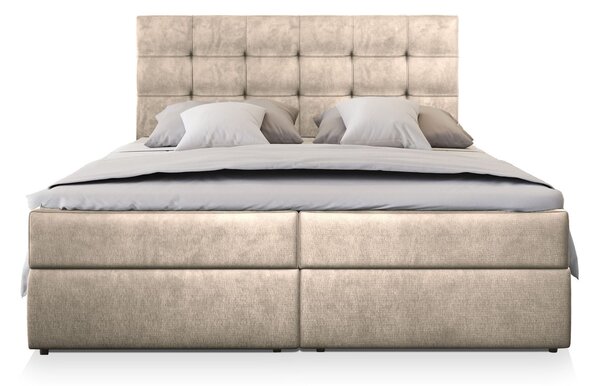 GLOS M ágyneműtartós boxspring ágy 140x200 - krémszínű
