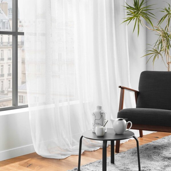 Fehér voile fényáteresztő függöny 400x240 cm Lissea – douceur d'intérieur