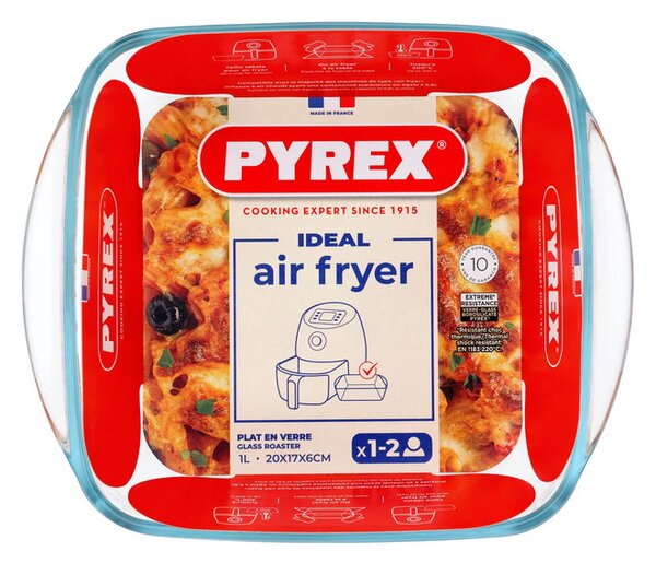 Pyrex négyszögletes hőálló tál air fryerhez 1 l