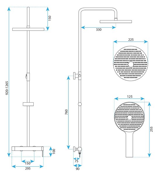 Rea, Zuhanyszett Rea Rivo Brush Nickel, REA-P9498