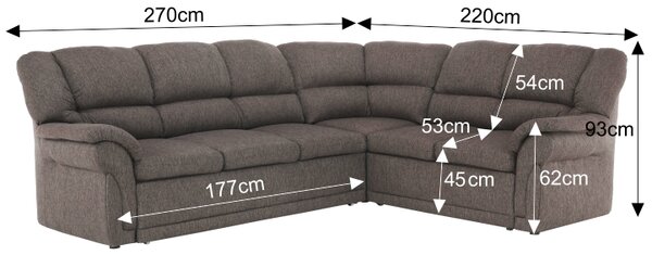 KONDELA Ülőgarnitúra készlet, barna, jobb, AMELIA