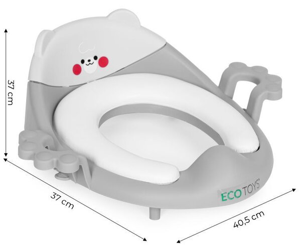Wc szűkítő ülőke fülekkel puha párnával szürke