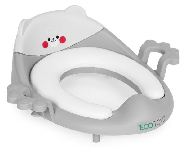 Wc szűkítő ülőke fülekkel puha párnával szürke