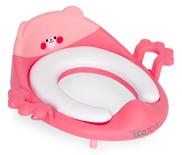 Wc szűkítő ülőke fülekkel puha párnával rózsaszín