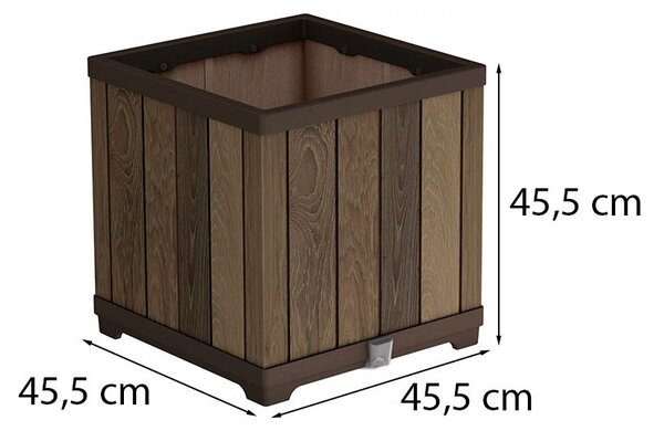 Deco szögletes műanyag virágláda 61 L