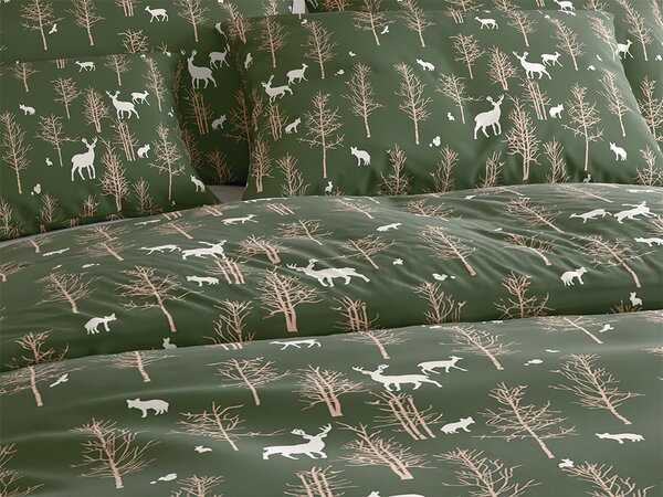 Mikroszálas ágyneműhuzat OAK DEER sötétzöld Ágyneműhuzat mérete: 70 x 90 cm | 140 x 220 cm