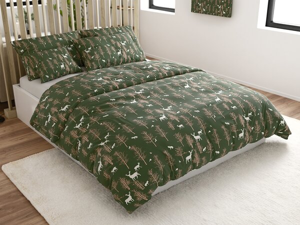 Mikroszálas ágyneműhuzat OAK DEER sötétzöld Ágyneműhuzat mérete: 70 x 90 cm | 140 x 220 cm