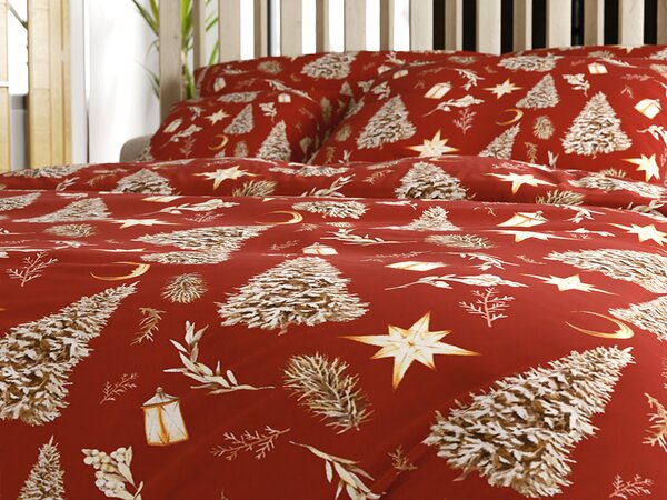 Mikroszálas ágyneműhuzat GOLD CHRISTMAS piros Ágyneműhuzat mérete: 70 x 90 cm | 140 x 220 cm