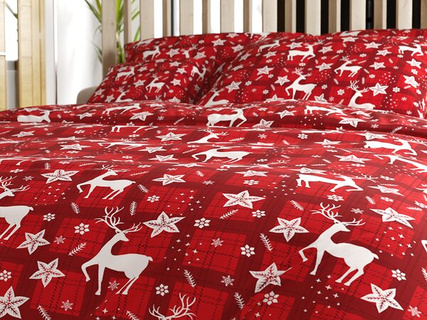 Mikroszálas ágyneműhuzat VELVET CHRISTMAS piros Ágyneműhuzat mérete: 70 x 90 cm | 140 x 220 cm