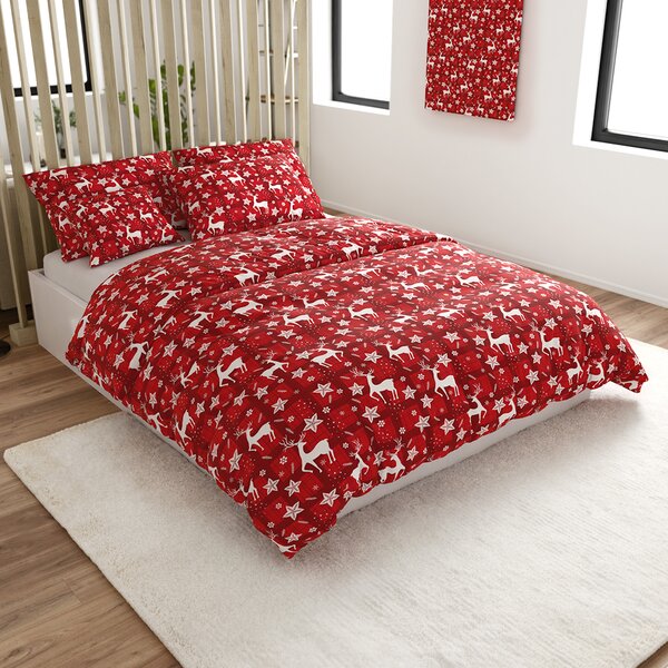 Mikroszálas ágyneműhuzat VELVET CHRISTMAS piros Ágyneműhuzat mérete: 70 x 90 cm | 140 x 220 cm