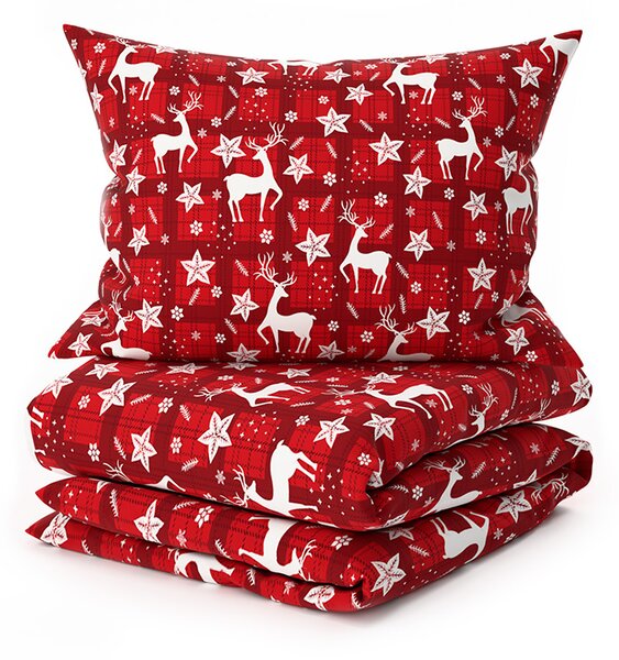 Mikroszálas ágyneműhuzat VELVET CHRISTMAS piros Ágyneműhuzat mérete: 70 x 90 cm | 140 x 220 cm