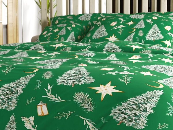 Mikroszálas ágyneműhuzat GREEN CHRISTMAS zöld Ágyneműhuzat mérete: 70 x 90 cm | 140 x 200 cm