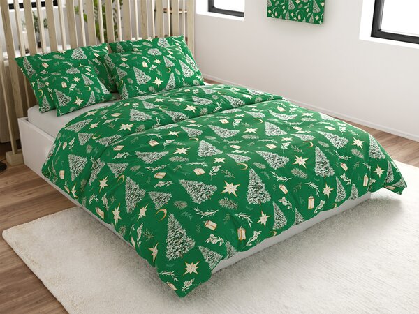 Mikroszálas ágyneműhuzat GREEN CHRISTMAS zöld Ágyneműhuzat mérete: 70 x 90 cm | 140 x 200 cm