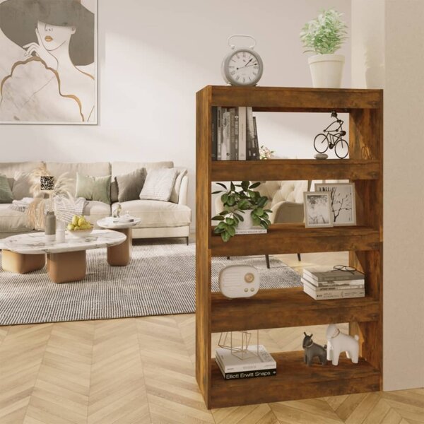 VidaXL füstös tölgy könyvszekrény/térelválasztó 80 x 30 x 135 cm