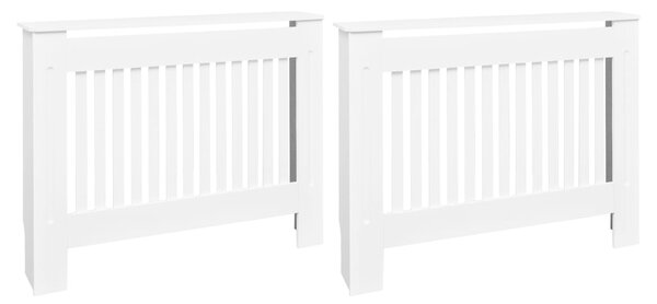 2 db fehér szerelt fa radiátorburkolat 112 cm