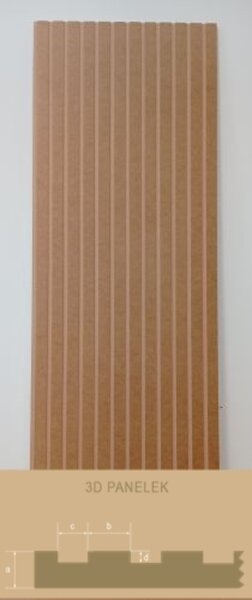 LEER-001-41 bordázott festhető lamellás falpanel, beltéri falburkolat (68x200cm)