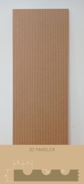 LEER-003 bordázott festhető lamellás falpanel, MDF panel skandináv stílus (68x200cm)