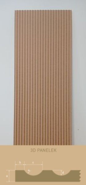 LEER-004 bordázott festhető lamellás falpanel, MDF anyagból beltéri (68x200cm)