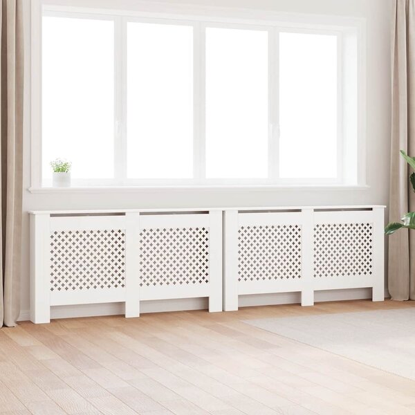 2 db fehér MDF radiátorburkolat 152 x 19 x 81,5 cm
