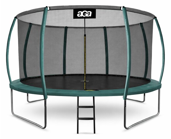 Aga SPORT EXCLUSIVE Trambulin 366 cm Sötétzöld + védőháló + létra
