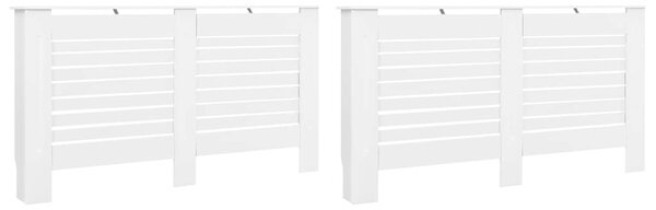 2 db fehér MDF radiátorburkolat 152 x 19 x 81,5 cm