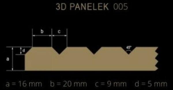 LEER-005 bordázott festhető lamellás falpanel, design lamella falburkolat (68x200cm)