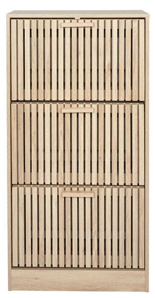 Cipősszekrény, 3 soros, 113x60 cm, fa mintás - BELEM