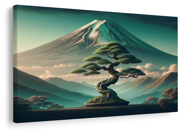 Kép bonsai és hegy japán stílusban