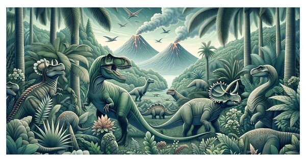 Kép őskori dinoszaurusz világ a dzsungelben