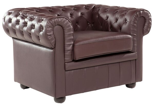 Fotel CHESTERFIELD Bőr Barna