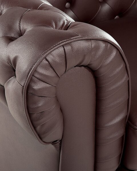 Fotel CHESTERFIELD Bőr Barna