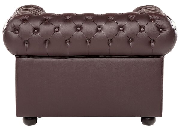 Fotel CHESTERFIELD Bőr Barna