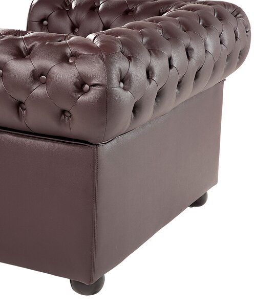 Fotel CHESTERFIELD Bőr Barna