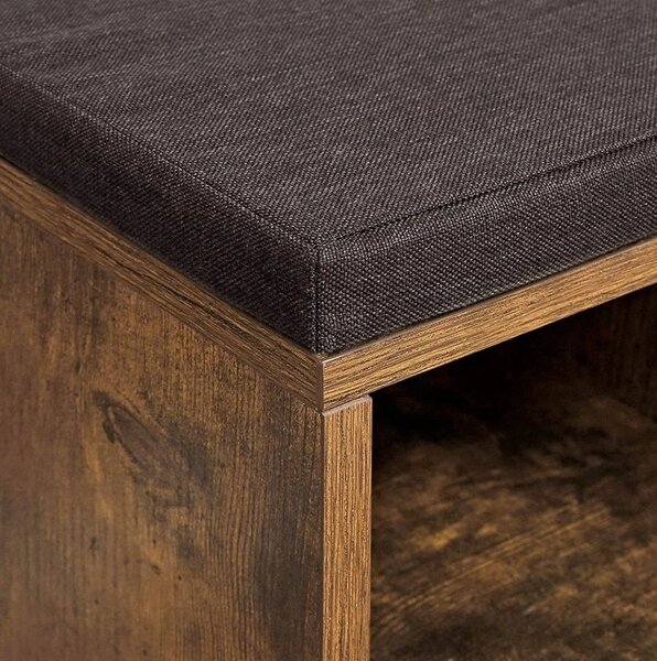 Cipősszekrény paddal TAYLOR 104x30x48 cm, rusztikus barna