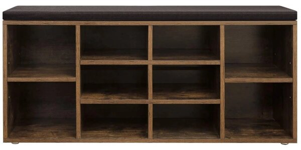 Cipősszekrény paddal TAYLOR 104x30x48 cm, rusztikus barna