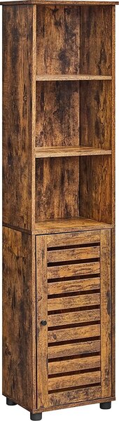 TAYLOR Polc szekrénnyel és polcokkal 40x30x167cm, rusztikus barna