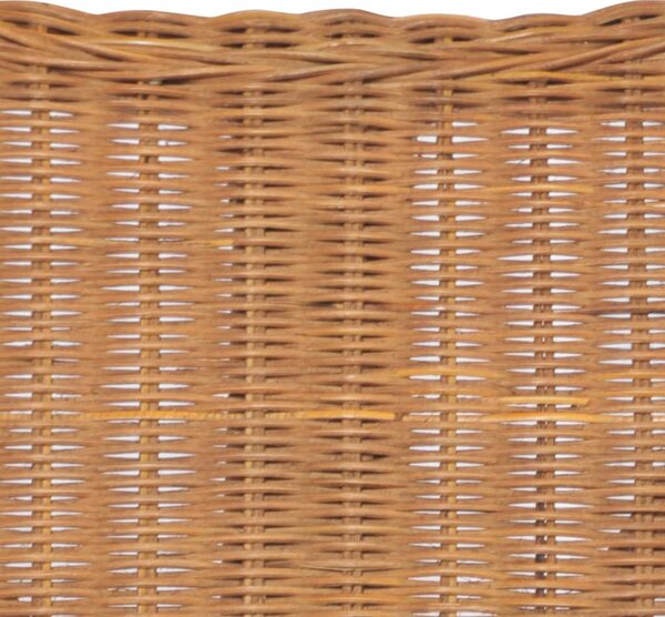 2 személyes világosbarna természetes rattan és lenvászon kanapé
