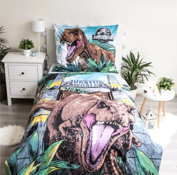 Sötétben világító pamut ágynemű JURASSIC WORLD ROAR színes kivitel Ágyneműhuzat mérete: 70 x 90 cm | 140 x 200 cm