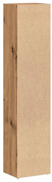 2 db kézműves tölgy színű szerelt fa CD-szekrény 21x16x93,5 cm