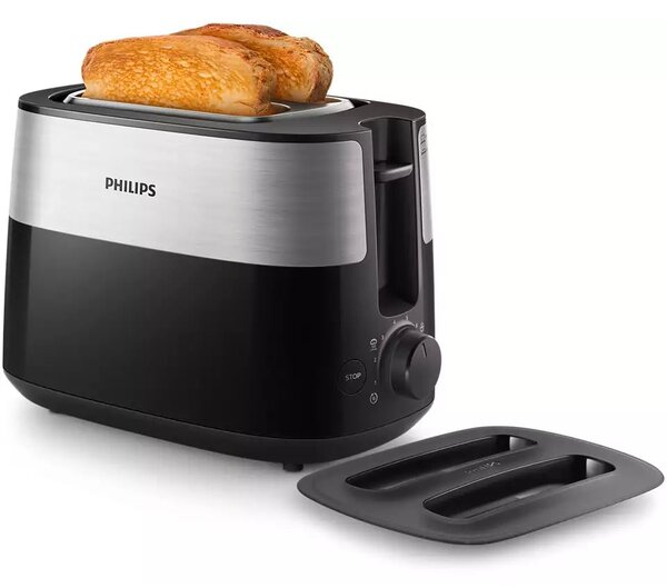 Philips Daily Collection HD2517/90 kenyérpirító 8 2 szeletek száma 830 W Fekete, Ezüst