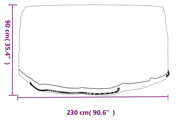 2 db kerek kerti bútorhuzat 10 fűzőlyukkal Ø230 x 90 cm