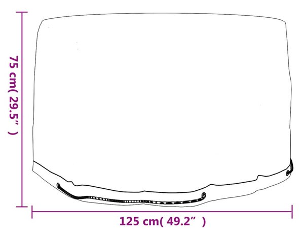 2 db kerek kerti bútorhuzat 6 fűzőlyukkal Ø125 x 75 cm