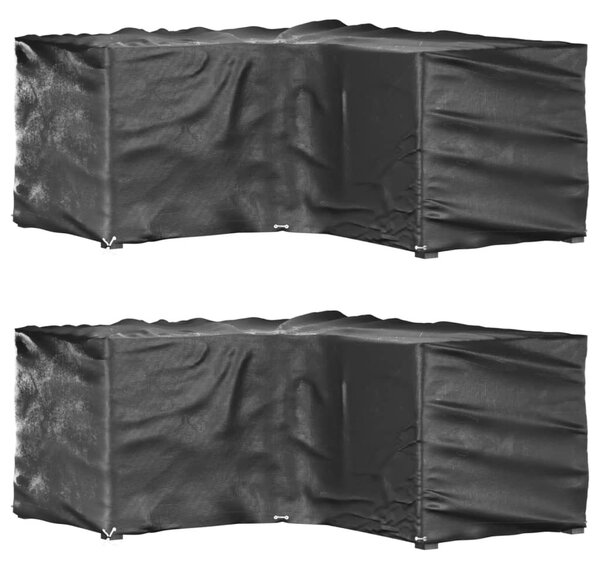 2 db L-alakú kerti bútorhuzat 12 fűzőlyukkal 185x185x90 cm