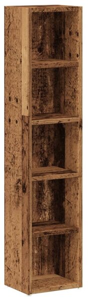 2 db antik fa színű szerelt fa CD-tartó szekrény 21x16x93,5 cm